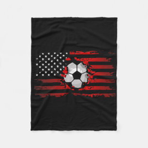 Amerikanische Flagge Fußball Bekleidung - Fußball Fleecedecke