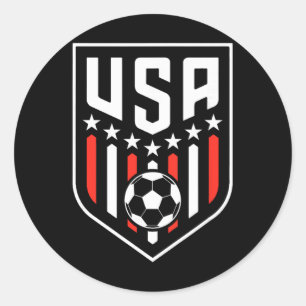 Amerikanische Flagge Fußballbekleidung für Jungen Runder Aufkleber
