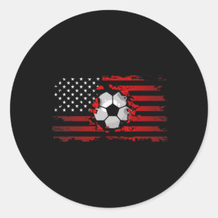 Amerikanische Flagge Fußballbekleidung - Fußball Runder Aufkleber