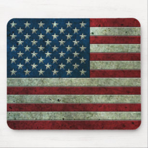 Amerikanische Flagge gealterter Stahleffekt Mousepad