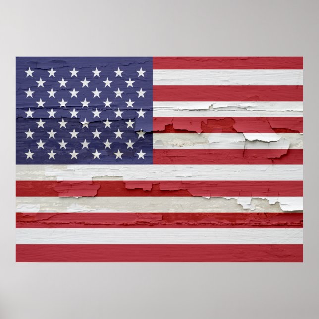 Amerikanische Flagge geerbt Poster (Vorne)