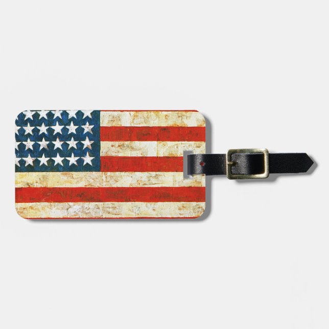 Amerikanische Flagge Gepäckanhänger (Vorderseite horizontal)