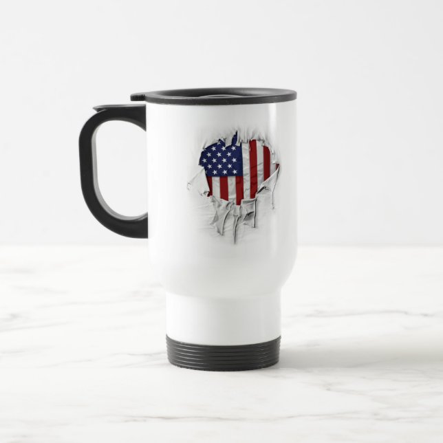 Amerikanische Flagge, gerippt, gerippt und verdreh Reisebecher (Links)