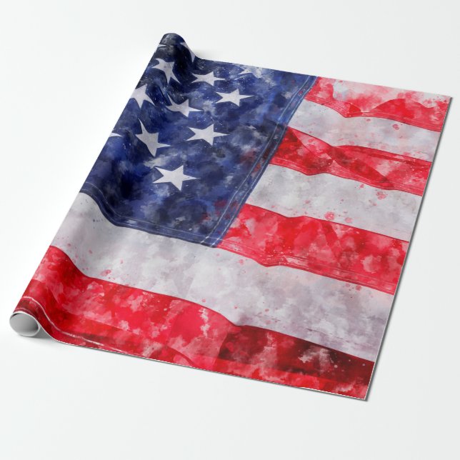 Amerikanische Flagge Geschenkpapier (Ungerollt)