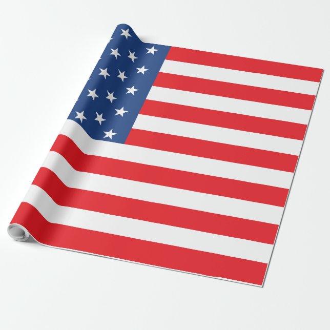 Amerikanische Flagge Geschenkpapier (Ungerollt)