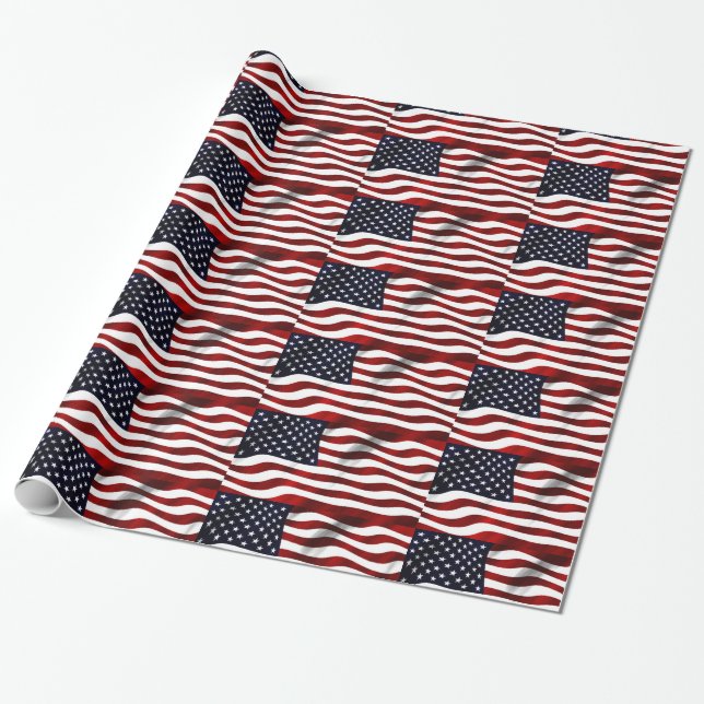 Amerikanische Flagge Geschenkpapier (Ungerollt)