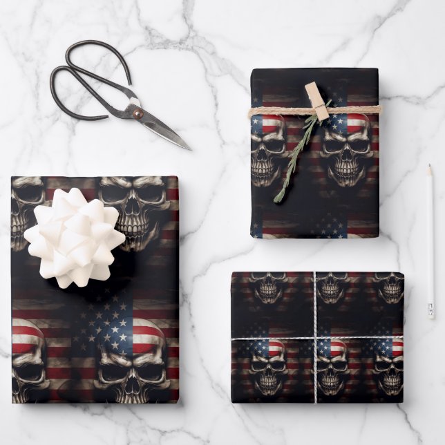 Amerikanische Flagge Geschenkpapier Set (Vorderseite)
