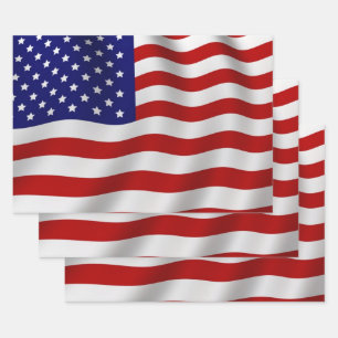 Amerikanische Flagge Geschenkpapier Set