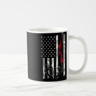 Amerikanische Flagge Gewehr Geweih Vintage Hirschj Kaffeetasse