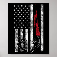 Amerikanische Flagge Geweih Vintage Hirschjagd Hu