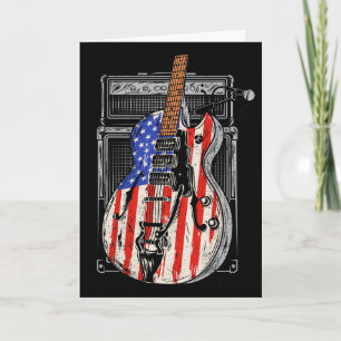 Amerikanische Flagge Gitarre 4. Juli Gitarrist Usa Karte