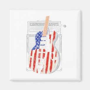 Amerikanische Flagge Gitarre 4. Juli Gitarrist Usa Magnet