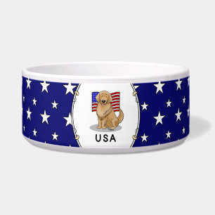 Amerikanische Flagge Golden Retriever Dog Napf