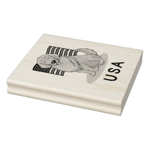 Amerikanische Flagge Golden Retriever Dog Patrioti Gummistempel