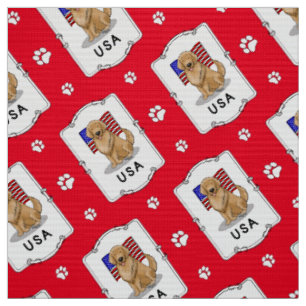 Amerikanische Flagge Golden Retriever Dog Patrioti Stoff
