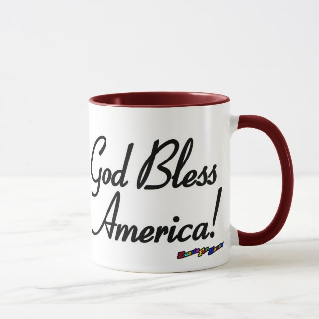 Amerikanische Flagge - Gott segne Amerika! Tasse (Rechts)