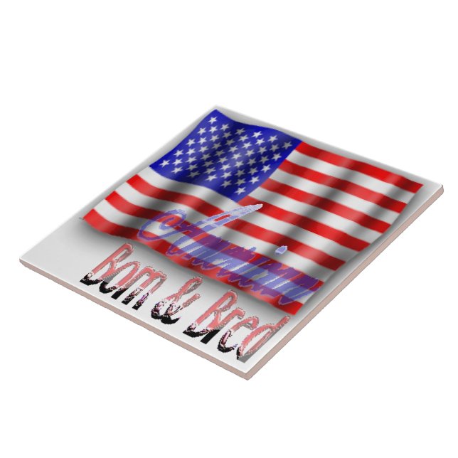 Amerikanische Flagge ・ Groß ・ Tile Fliese (Seite)