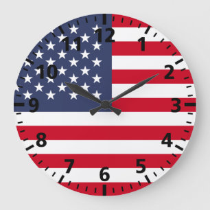 Amerikanische Flagge Große Wanduhr