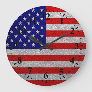 Amerikanische Flagge Große Wanduhr