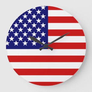 Amerikanische Flagge Große Wanduhr