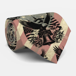 Amerikanische Flagge Grunge Weißkopfseeadler Patri Krawatte