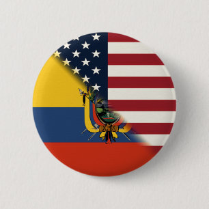 Amerikanische Flagge Halb Ecuador USA Button