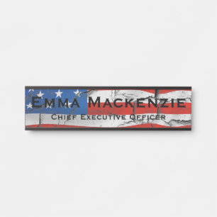 Amerikanische Flagge Hängendes Türschild Namenssch