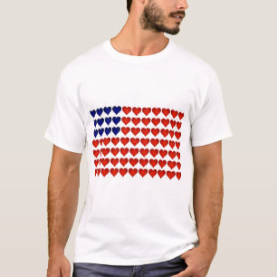 Amerikanische Flagge hergestellt von den Herzen T-Shirt