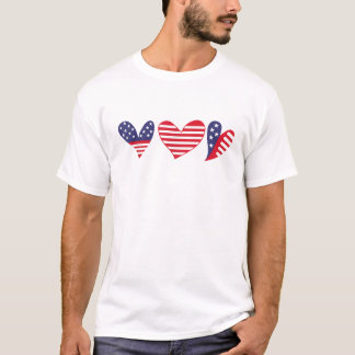 Amerikanische Flagge Herz 4. Juli T-Shirt