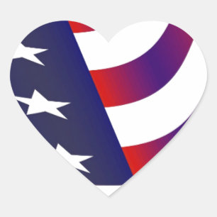 Amerikanische Flagge Herz-Aufkleber