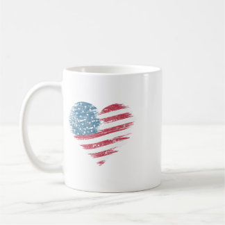 Amerikanische Flagge Herz Frauen Männer Kinder Pat Kaffeetasse