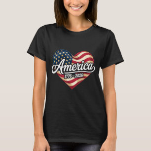Amerikanische Flagge Herz Patriotisch 4. Juli T-Shirt