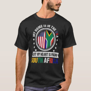 Amerikanische Flagge Herz Südafrikas T-Shirt
