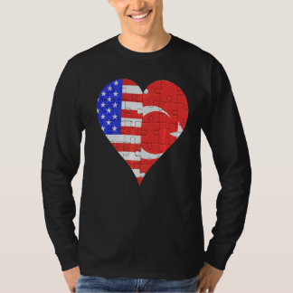Amerikanische Flagge Herz T-Shirt