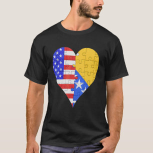 Amerikanische Flagge Herz T-Shirt