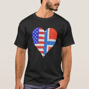 Amerikanische Flagge Herz T-Shirt