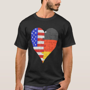 Amerikanische Flagge Herz T-Shirt