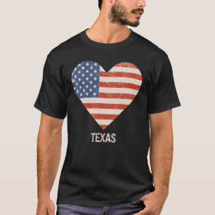 Amerikanische Flagge Herz Texas 4. Juli Patriotisc T-Shirt