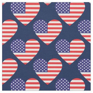 Amerikanische Flagge Herzen Patriotisch 4. Juli Stoff