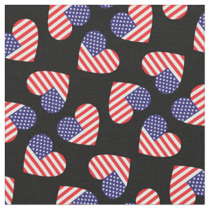 Amerikanische Flagge Herzen Patriotisch 4. Juli Stoff