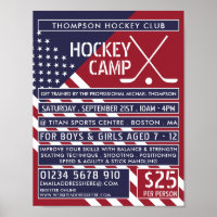 Amerikanische Flagge, Hockey Camp-Werbung