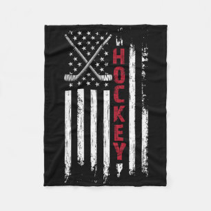 Amerikanische Flagge Hockey Usa Patriotisch Fleecedecke