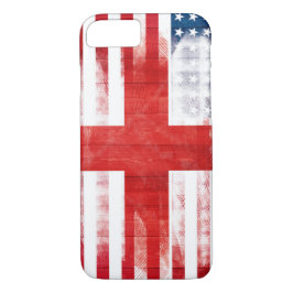 Amerikanische Flagge| Holzkörner und Pinselstriche Case-Mate iPhone Hülle