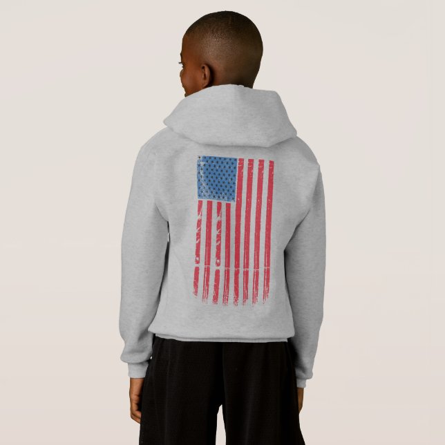 Amerikanische Flagge Hoodie (Schwarz voll)