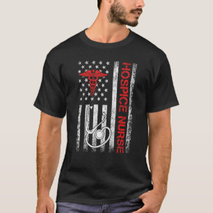 Amerikanische Flagge Hospiz-Krankenschwester Sterb T-Shirt