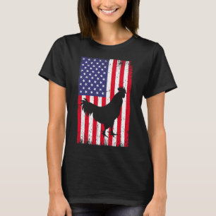 Amerikanische Flagge Huhn Hahn Bauernhof Ranch _1 T-Shirt
