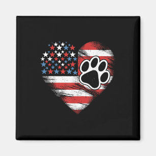 Amerikanische Flagge Hund und Katze Paw Patriotic Magnet