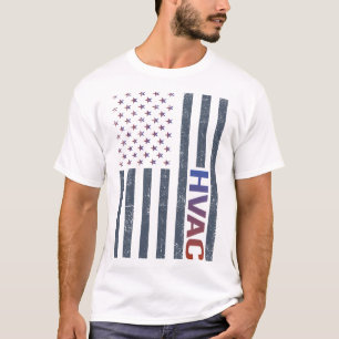 Amerikanische Flagge HVAC T-Shirt