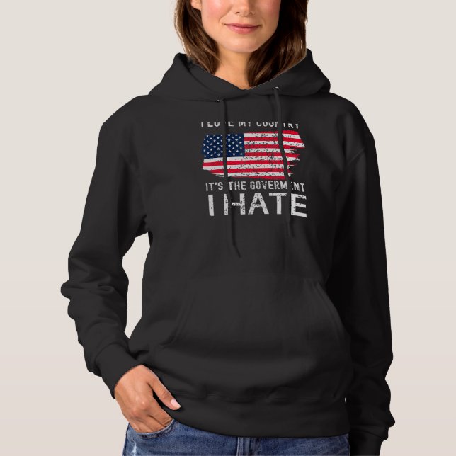 Amerikanische Flagge I Liebe mein Land Es ist die  Hoodie (Vorderseite)