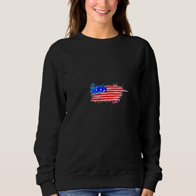Amerikanische Flagge I Liebe USA Flagge Sweatshirt (Vorderseite)
